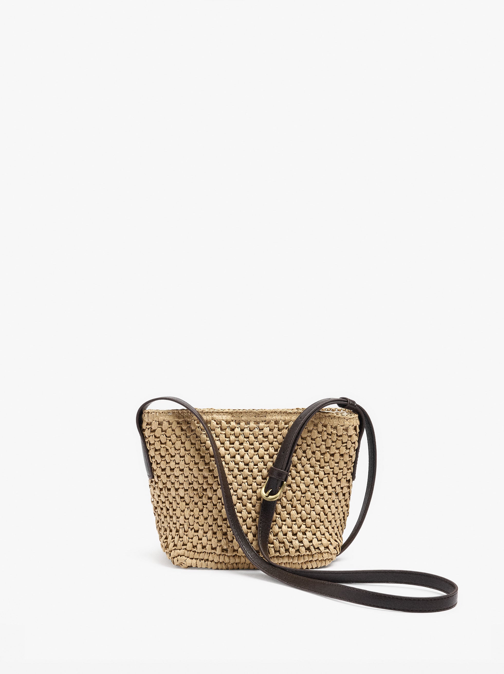 Bolso Bandolera Con Efecto Rafia
