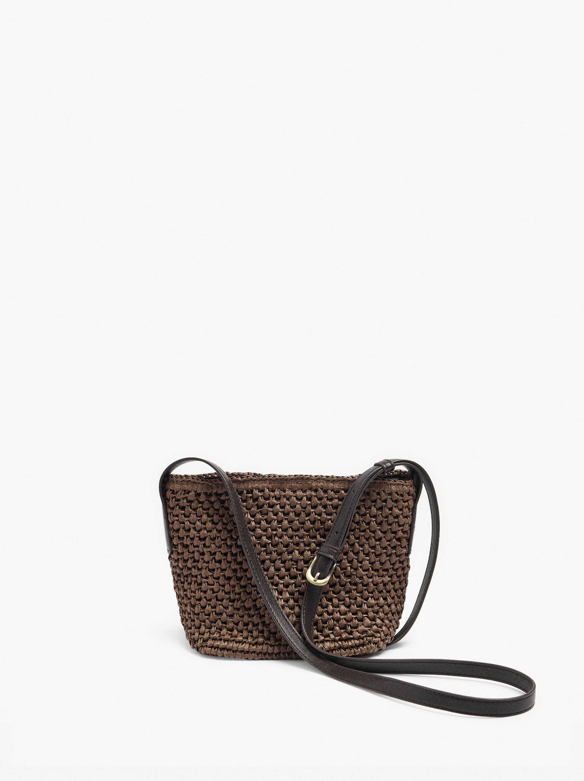 Bolso Bandolera Con Efecto Rafia