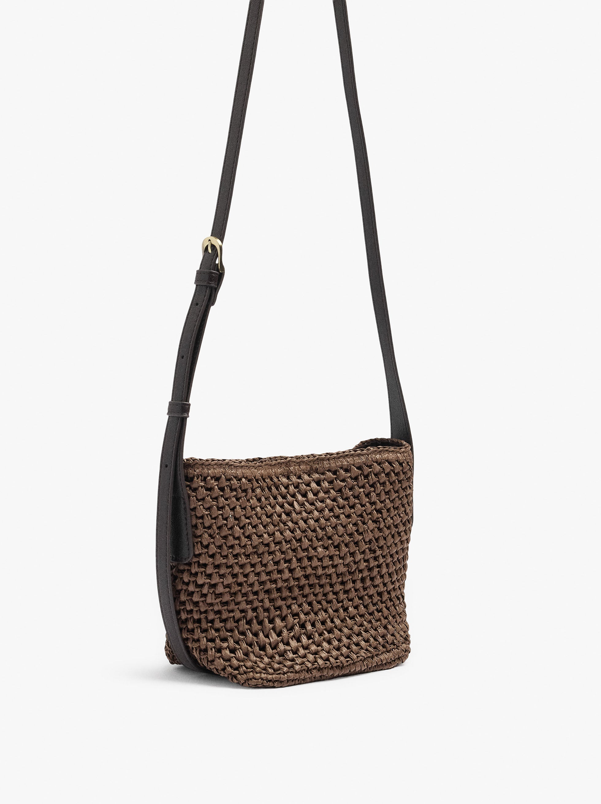 Bolso Bandolera Con Efecto Rafia