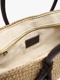 Bolso Tote Efecto Rafia Con Colgante