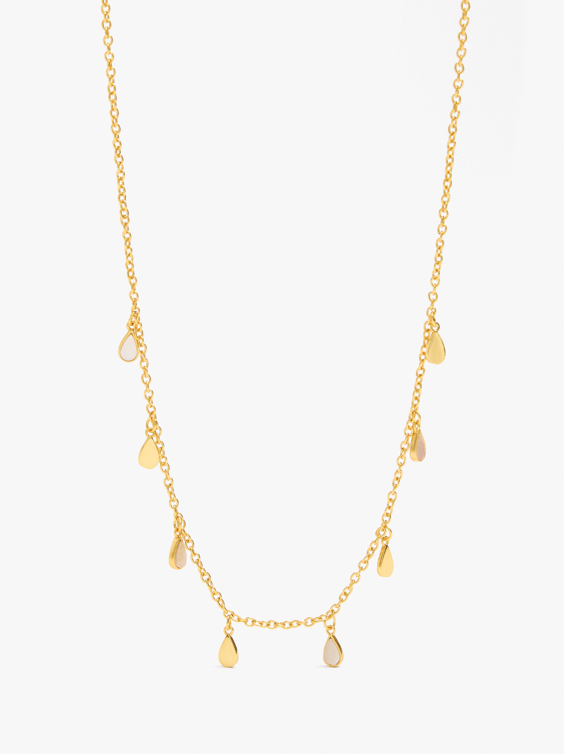 Collar Con Conchas Baño De Oro 18k - Plata De Ley 925
