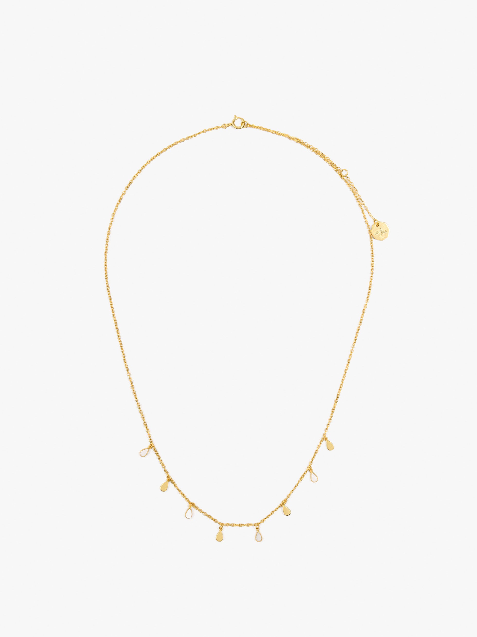 Collar Con Conchas Baño De Oro 18k - Plata De Ley 925