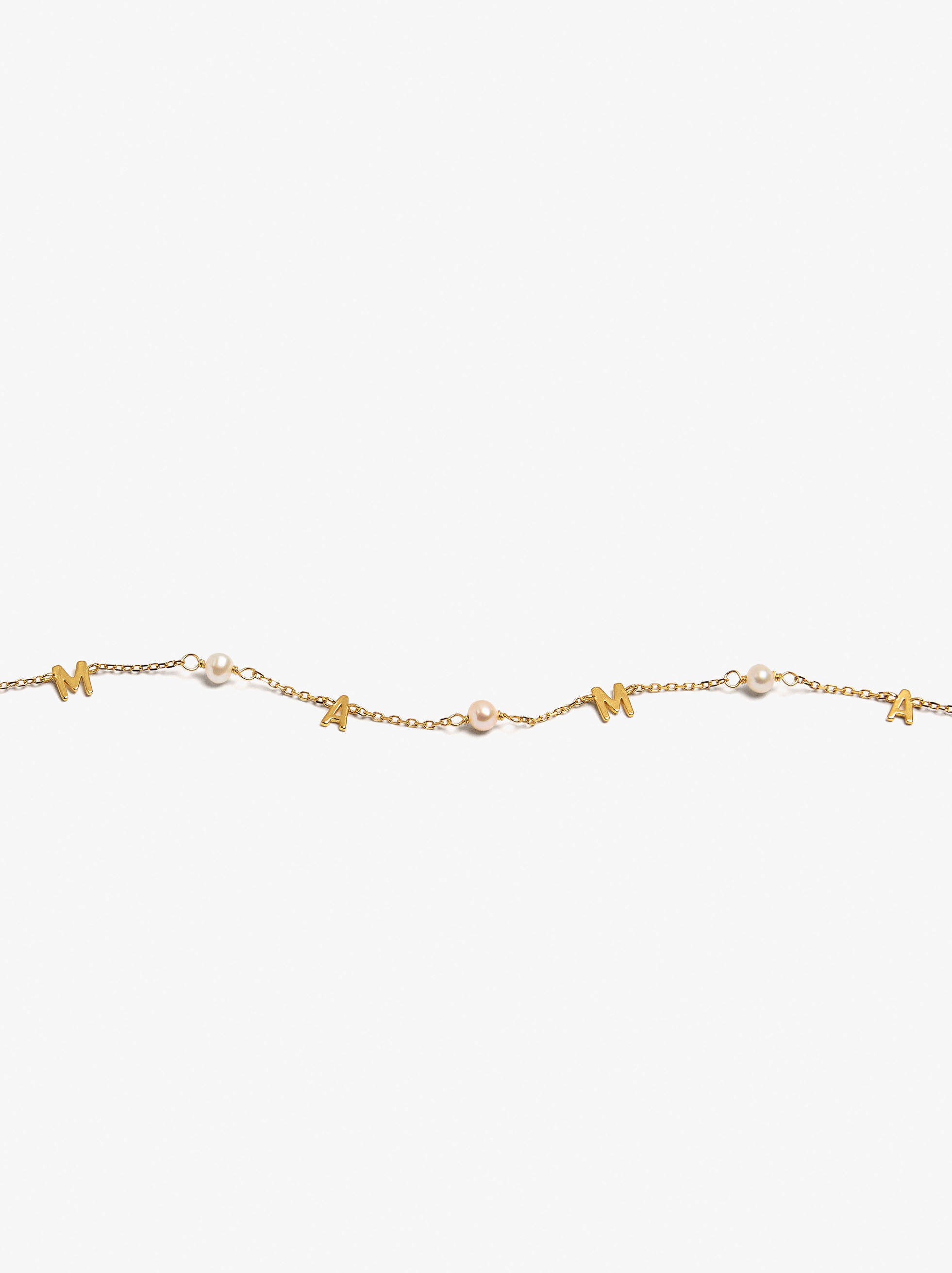 Pulsera Mama Con Perlas De Agua Dulce - Plata De Ley 925