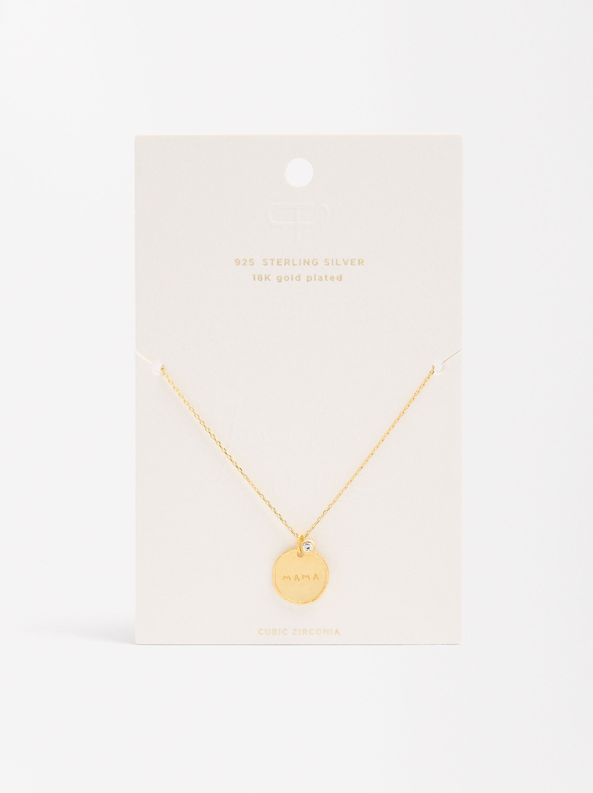 Collar Medalla Mama Baño De Oro 18k - Plata De Ley 925
