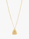 Collar Con Triángulo Y Circonita Baño De Oro 18k - Plata De Ley 925