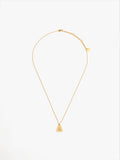 Collar Con Triángulo Y Circonita Baño De Oro 18k - Plata De Ley 925
