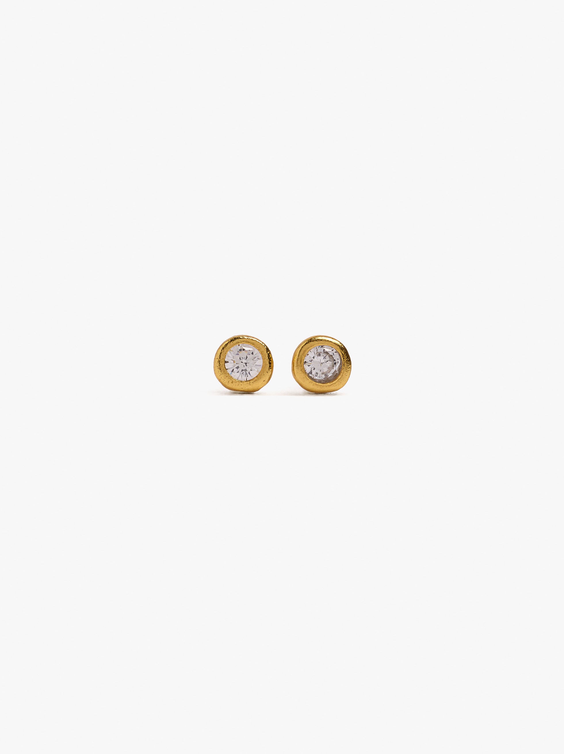 Pendientes Com Circonita Baño De Oro 18k - Plata De Ley 925