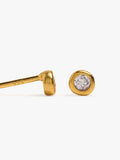 Pendientes Com Circonita Baño De Oro 18k - Plata De Ley 925