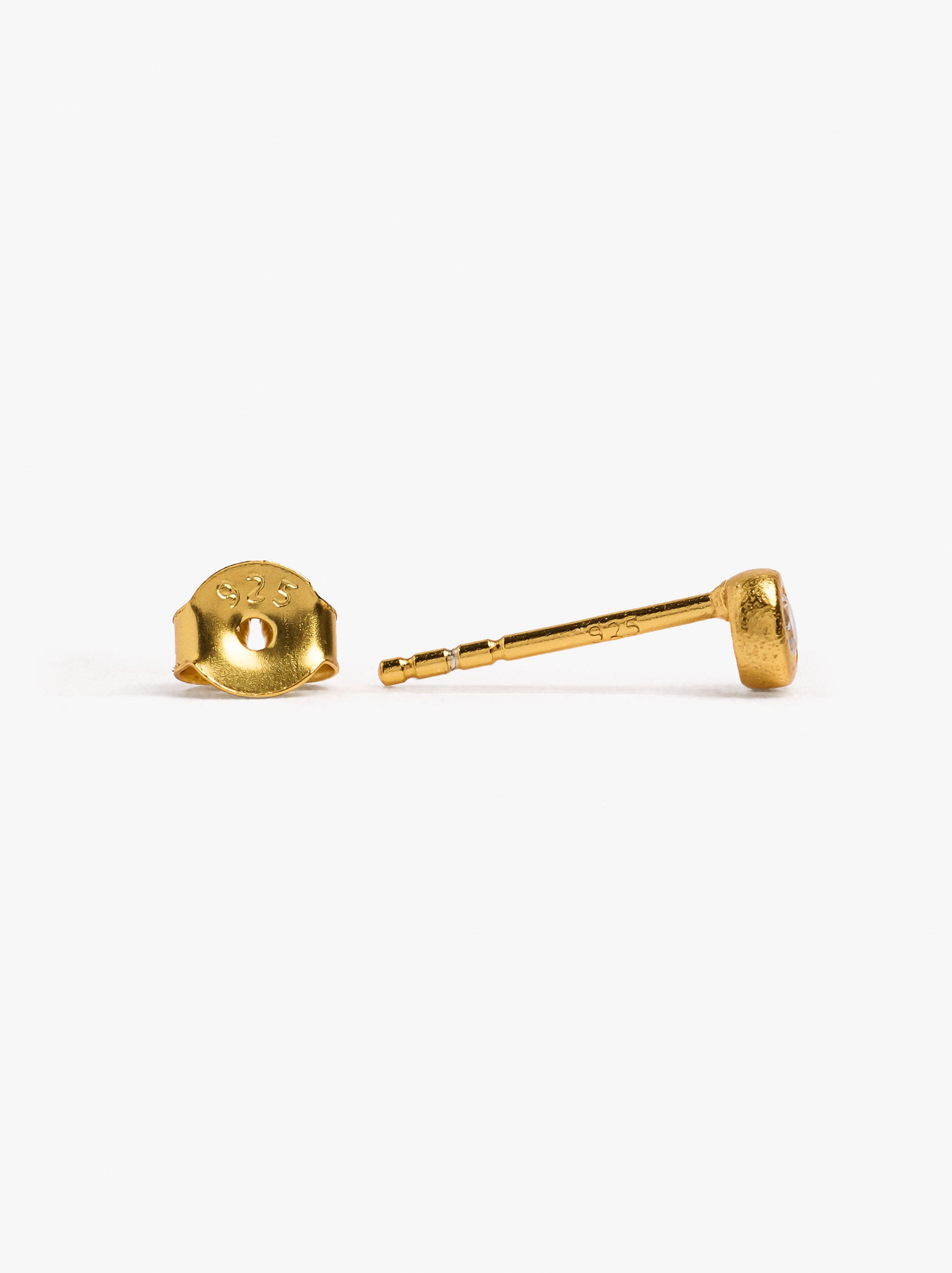 Pendientes Com Circonita Baño De Oro 18k - Plata De Ley 925
