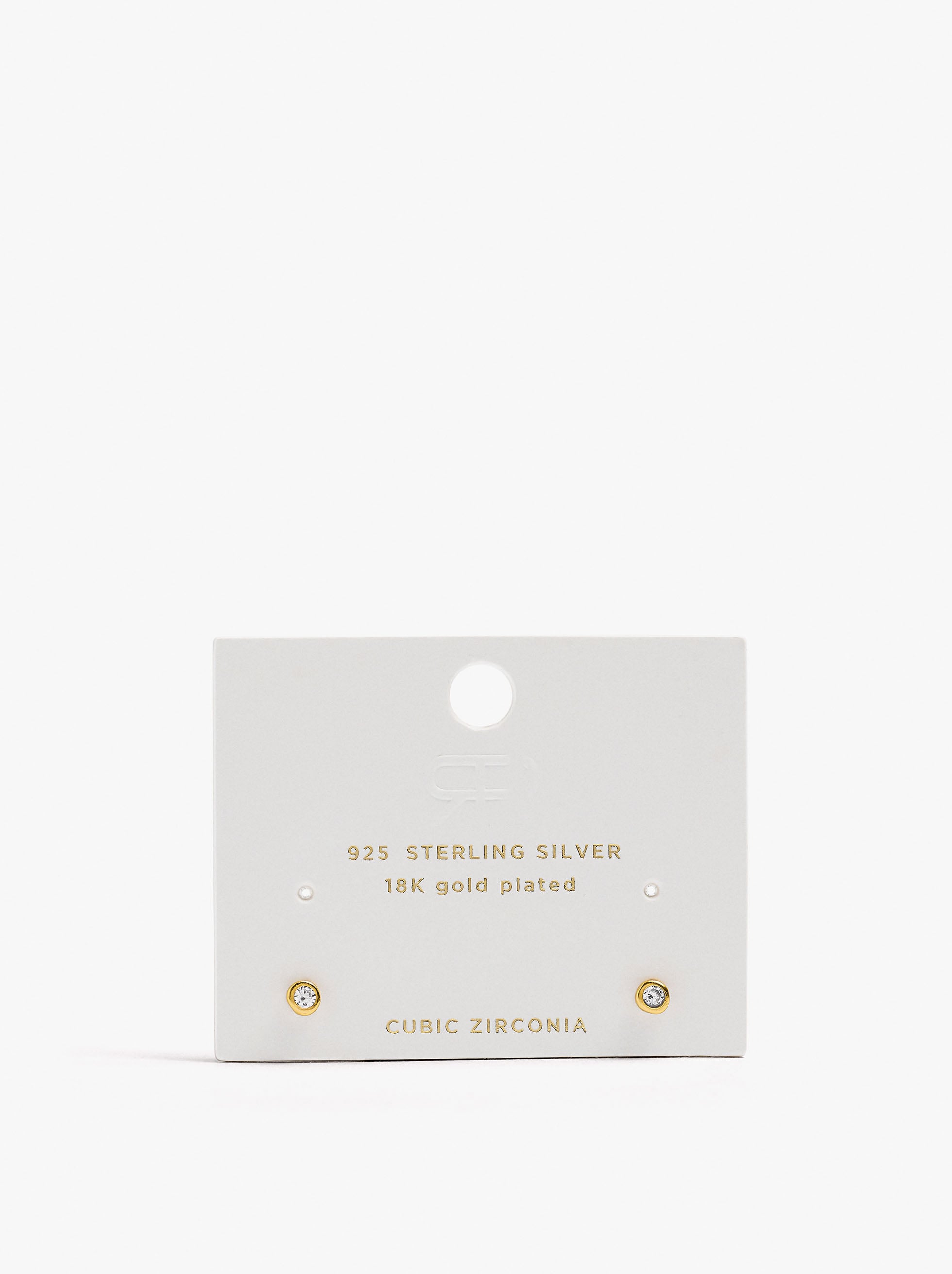 Pendientes Com Circonita Baño De Oro 18k - Plata De Ley 925