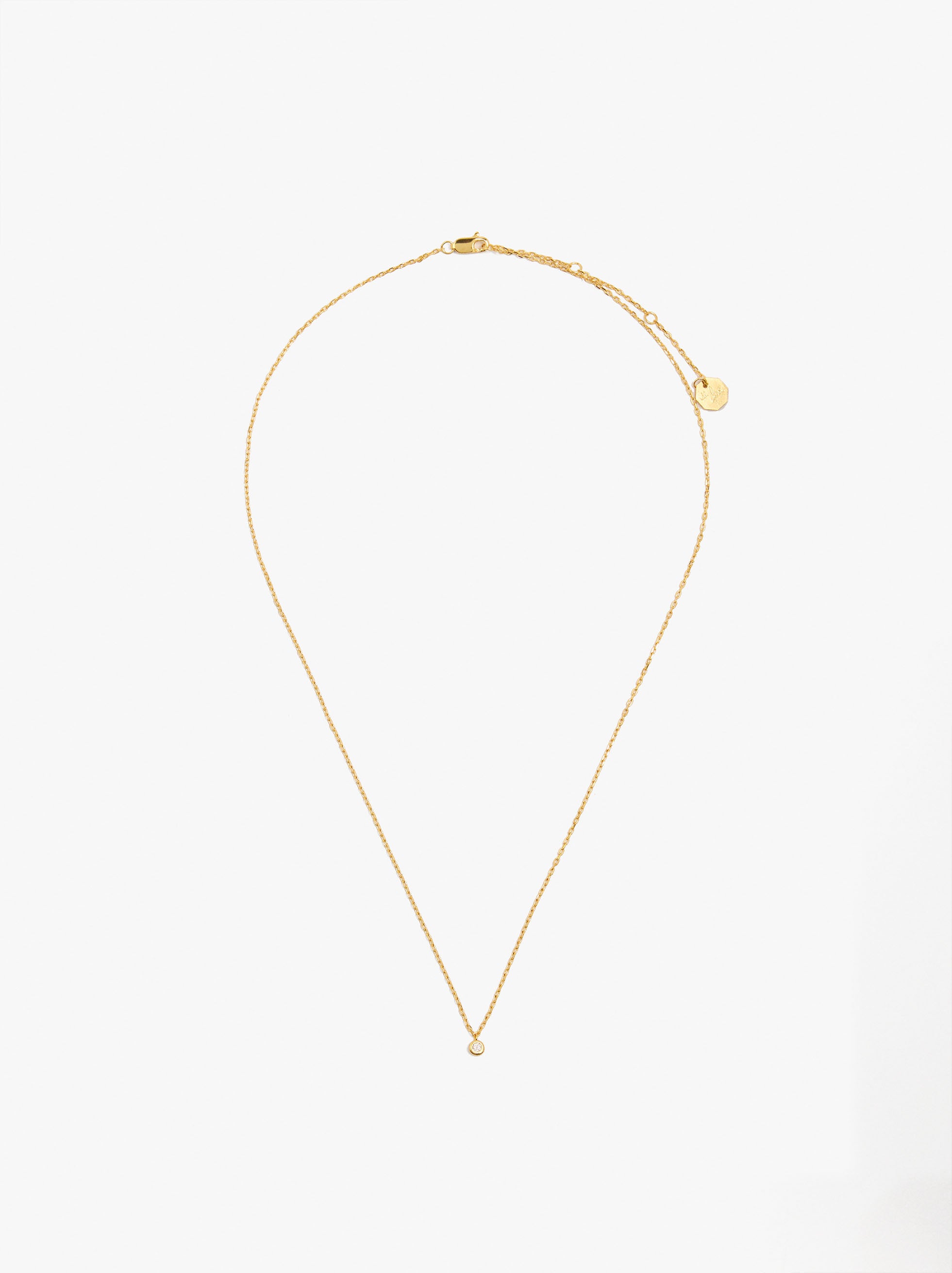 Collar Con Circonia Baño De Oro 18k - Plata De Ley 925