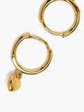 Aros Colgantes De Corazón Con Baño De Oro 18k - Plata De Ley 925