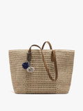 Bolso Shopper Efecto Rafia Con Colgante