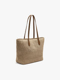 Bolso Shopper Efecto Rafia Con Colgante
