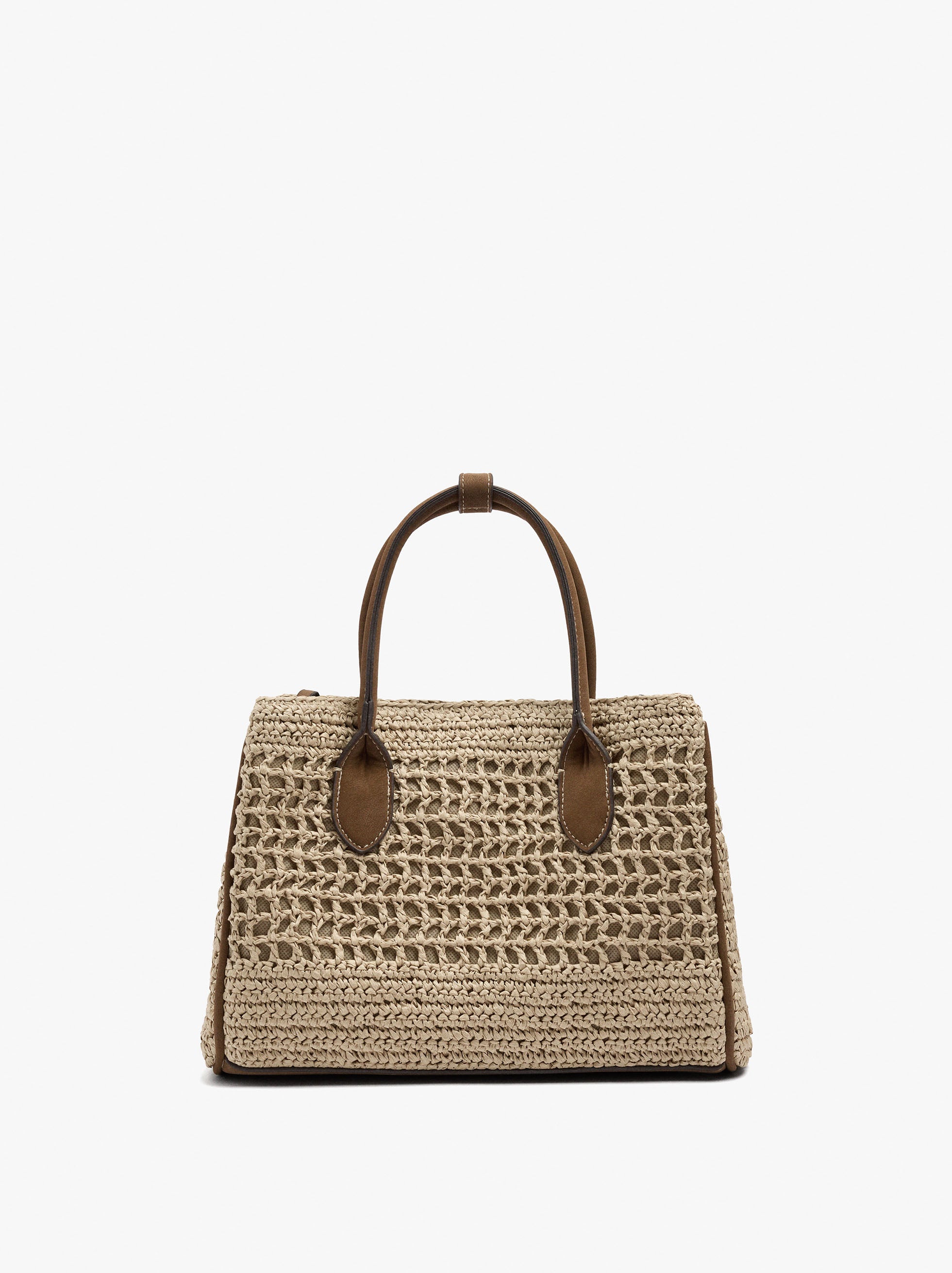 Bolso Tote Efecto Rafia Con Bandolera