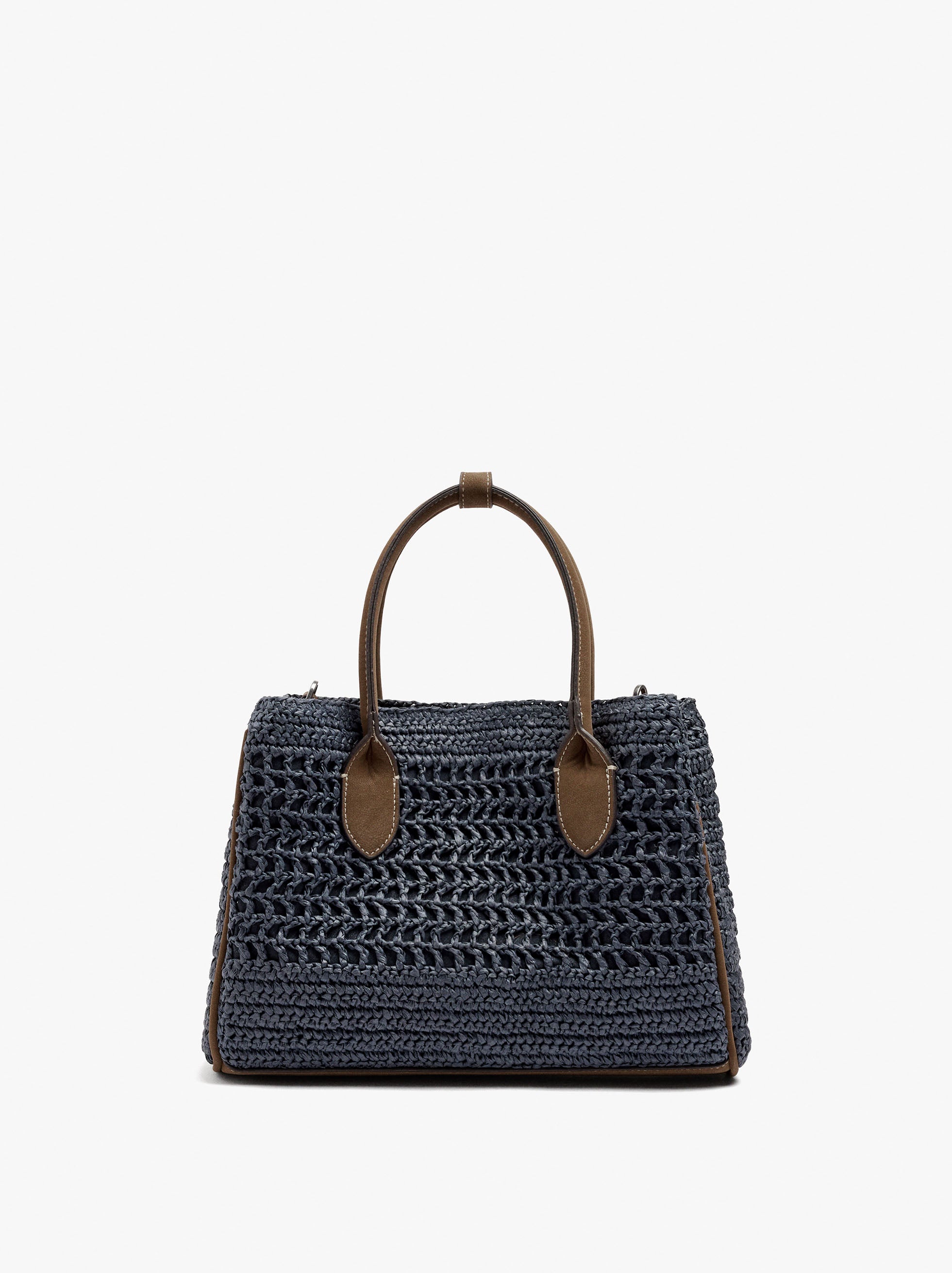 Bolso Tote Efecto Rafia Con Bandolera