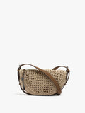 Bolso Bandolera Oval Con Efecto Rafia