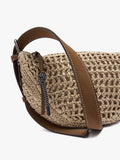 Bolso Bandolera Oval Con Efecto Rafia