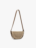 Bolso Bandolera Oval Con Efecto Rafia