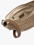 Bolso Bandolera Oval Con Efecto Rafia