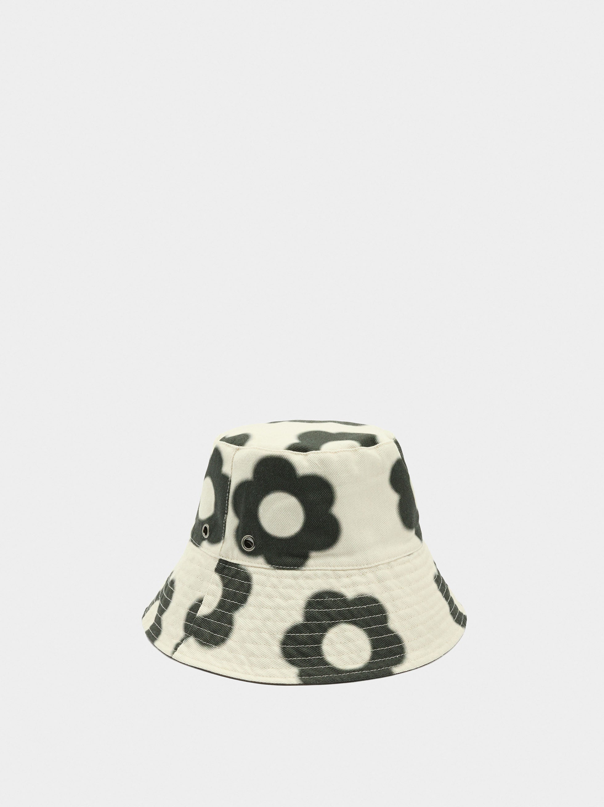 Sombrero Reversible De Nylon Estampado Floral