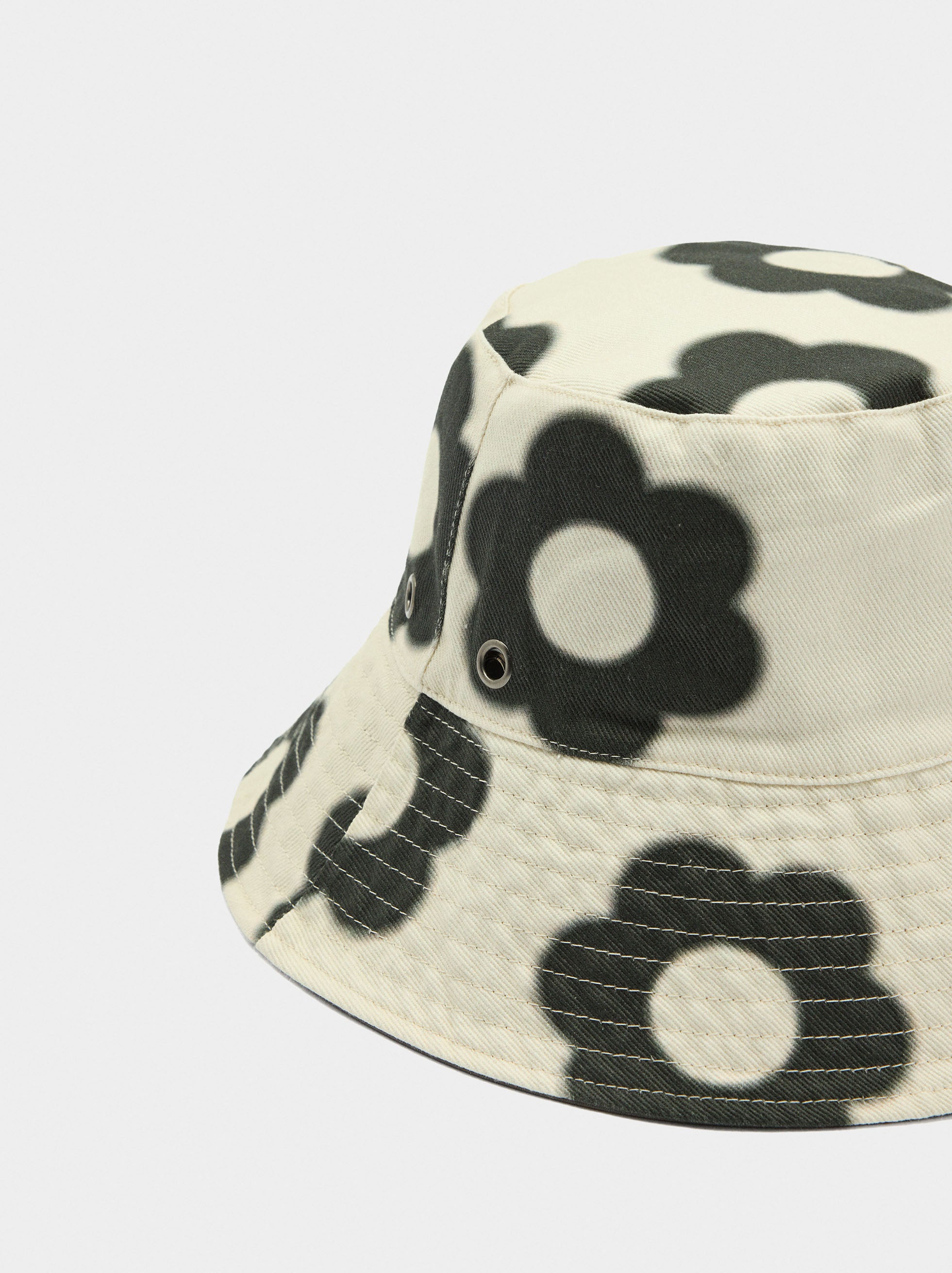 Sombrero Reversible De Nylon Estampado Floral