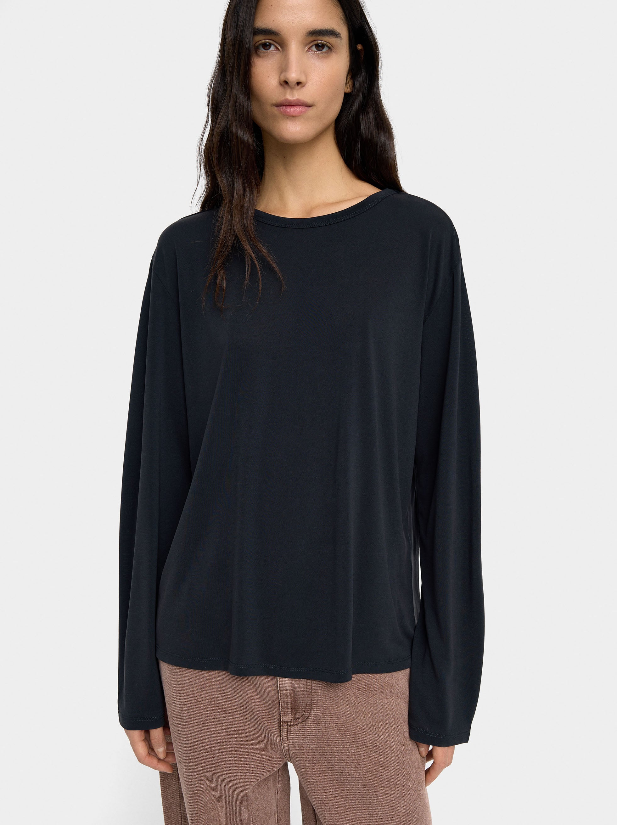 Camiseta Lisa De Manga Larga