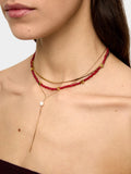 Collar Corto De Piedras Con Corazones