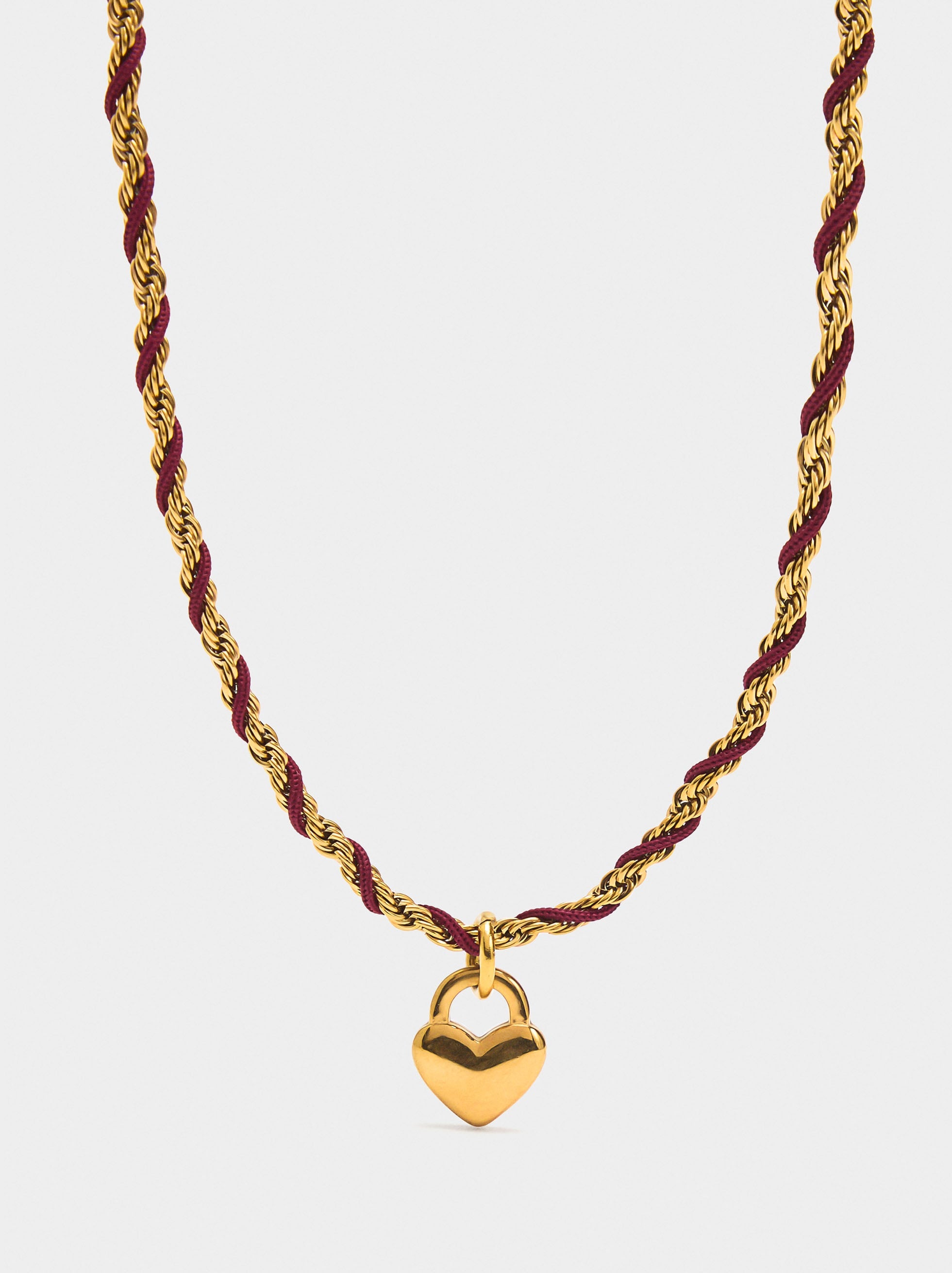 Collar Con Colgante De Corazón - Acero Inoxidable