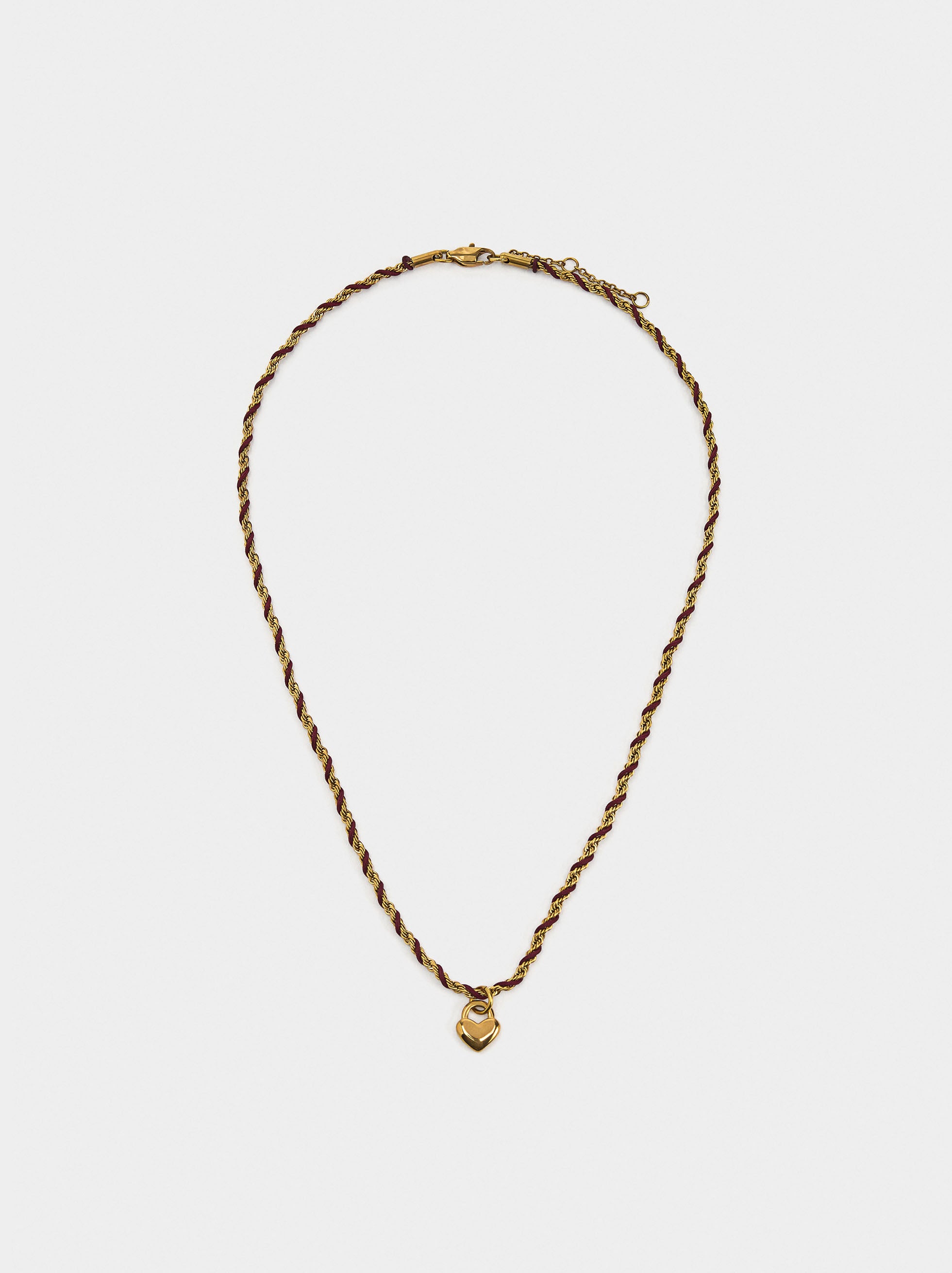 Collar Con Colgante De Corazón - Acero Inoxidable