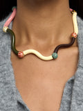 Collar Ondulado Con Cerámica