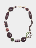 Collar Corto Cuentas Con Esmalte