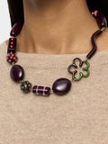 Collar Corto Cuentas Con Esmalte
