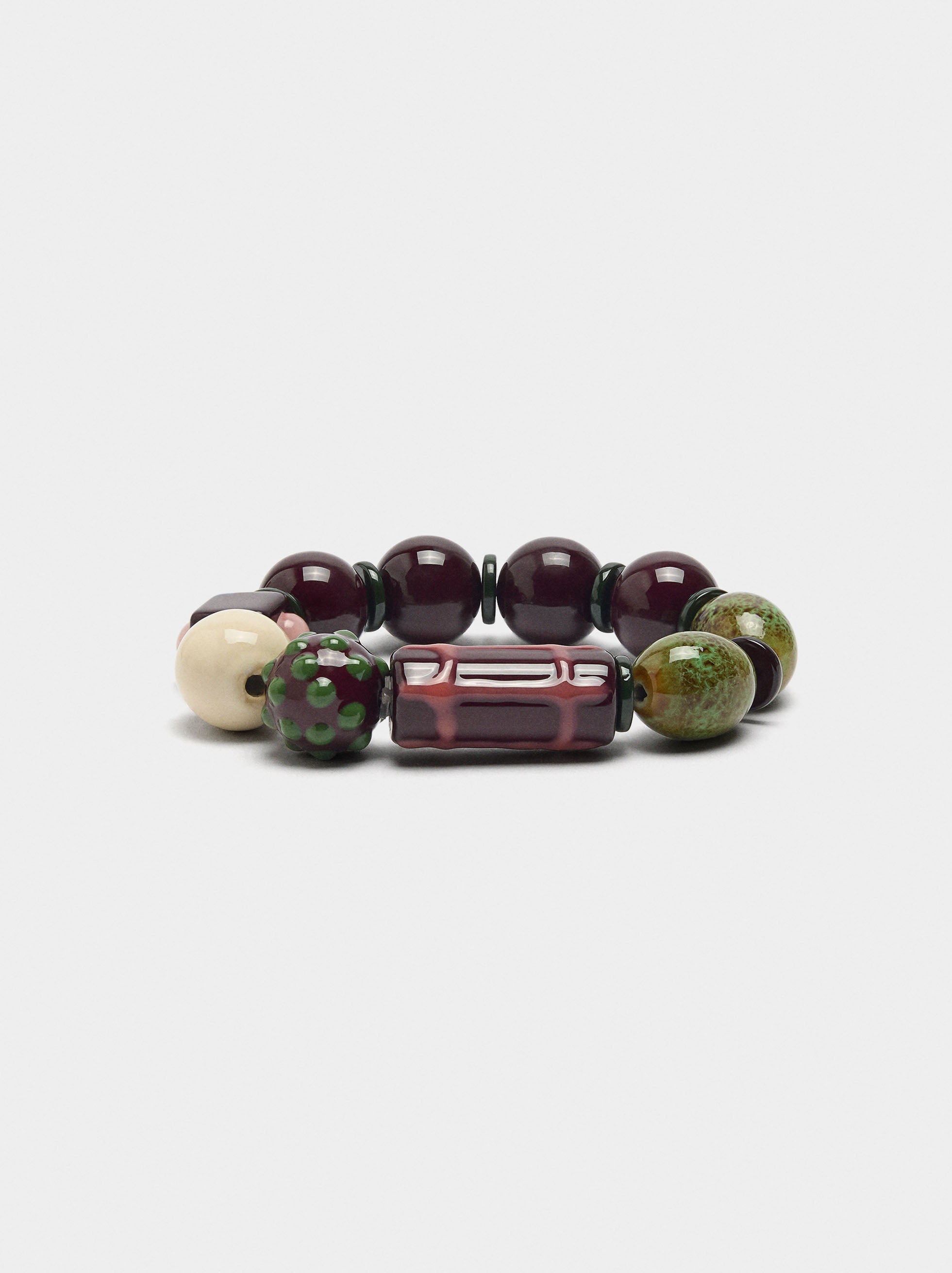 Pulsera Elástica Con Esmalte Y Cerámica