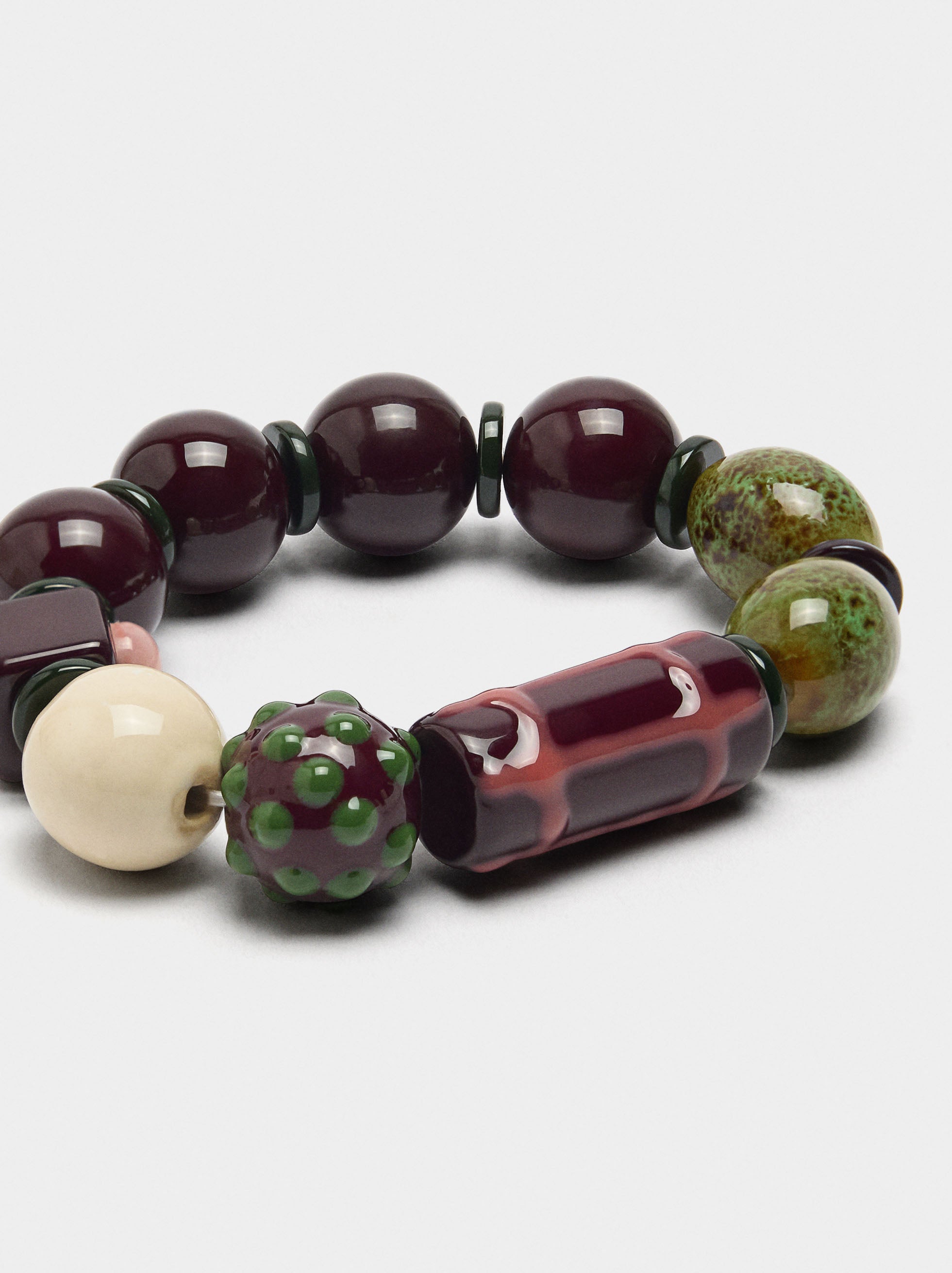 Pulsera Elástica Con Esmalte Y Cerámica