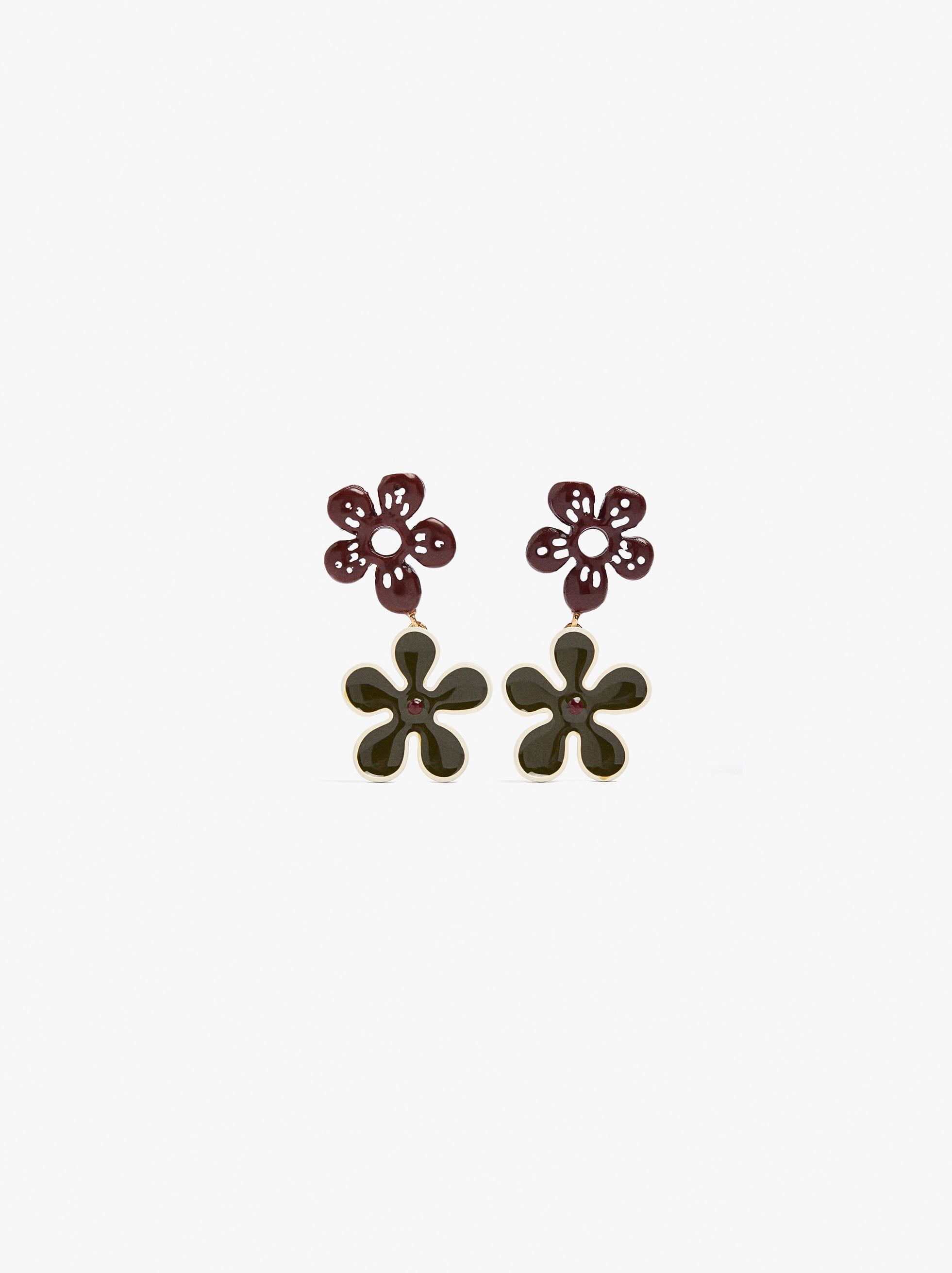 Pendientes Flor Con Esmalte