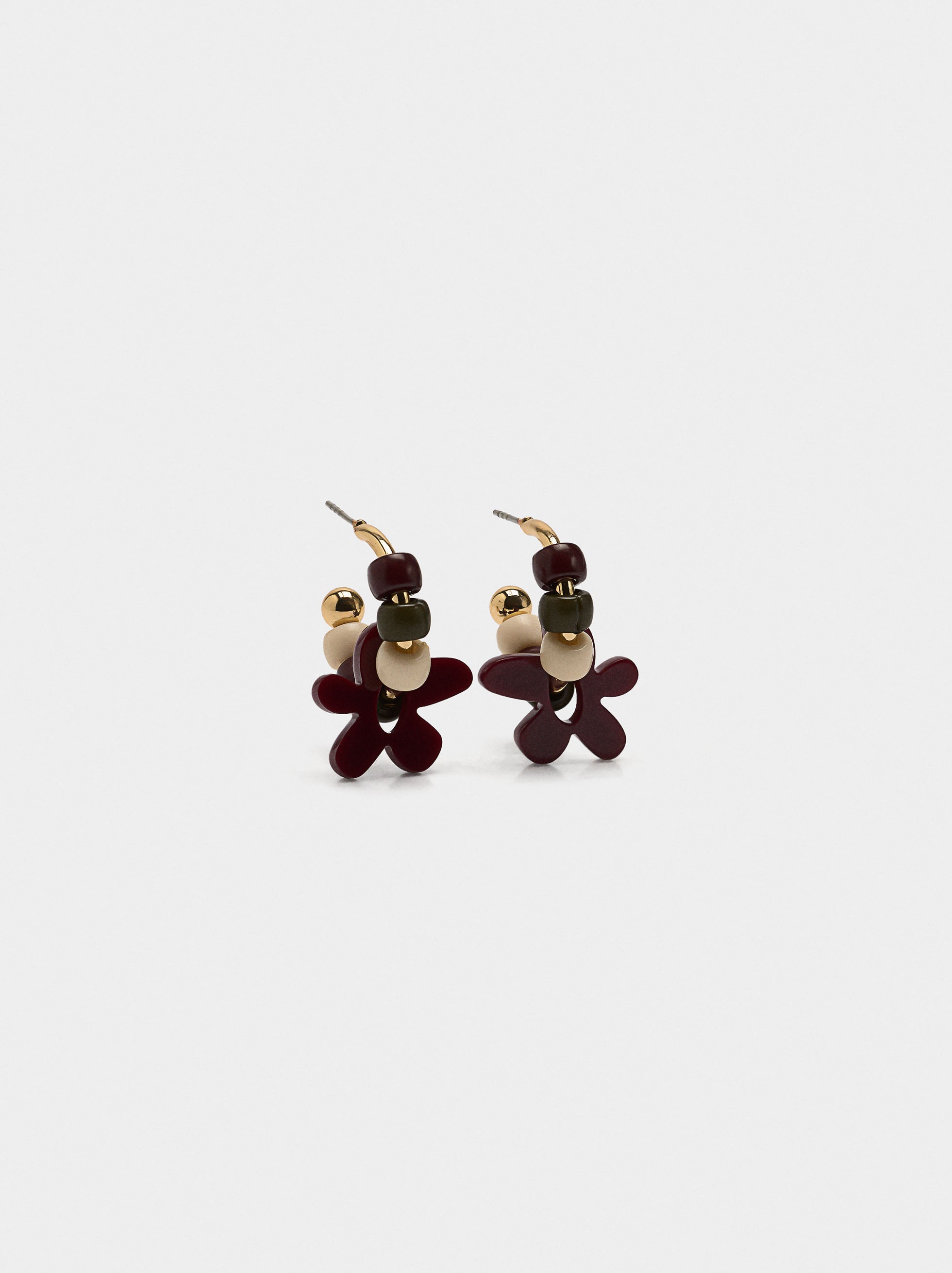 Aros Con Flor De Resina