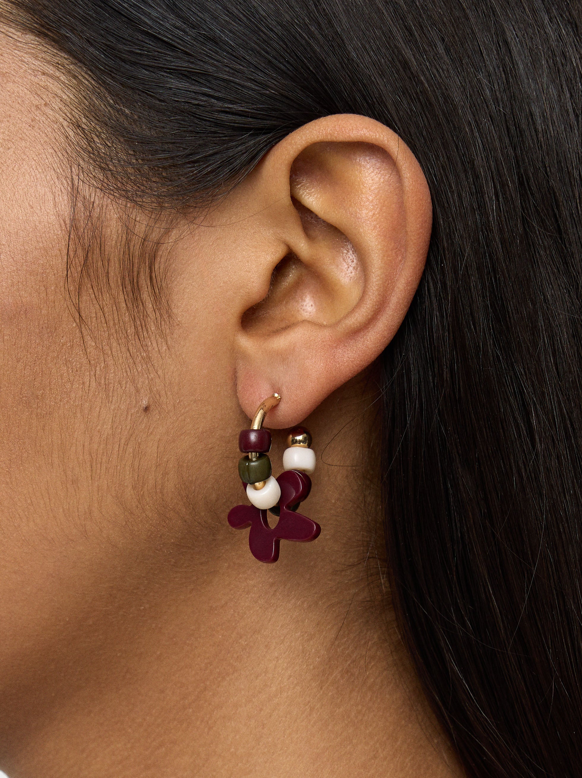 Aros Con Flor De Resina