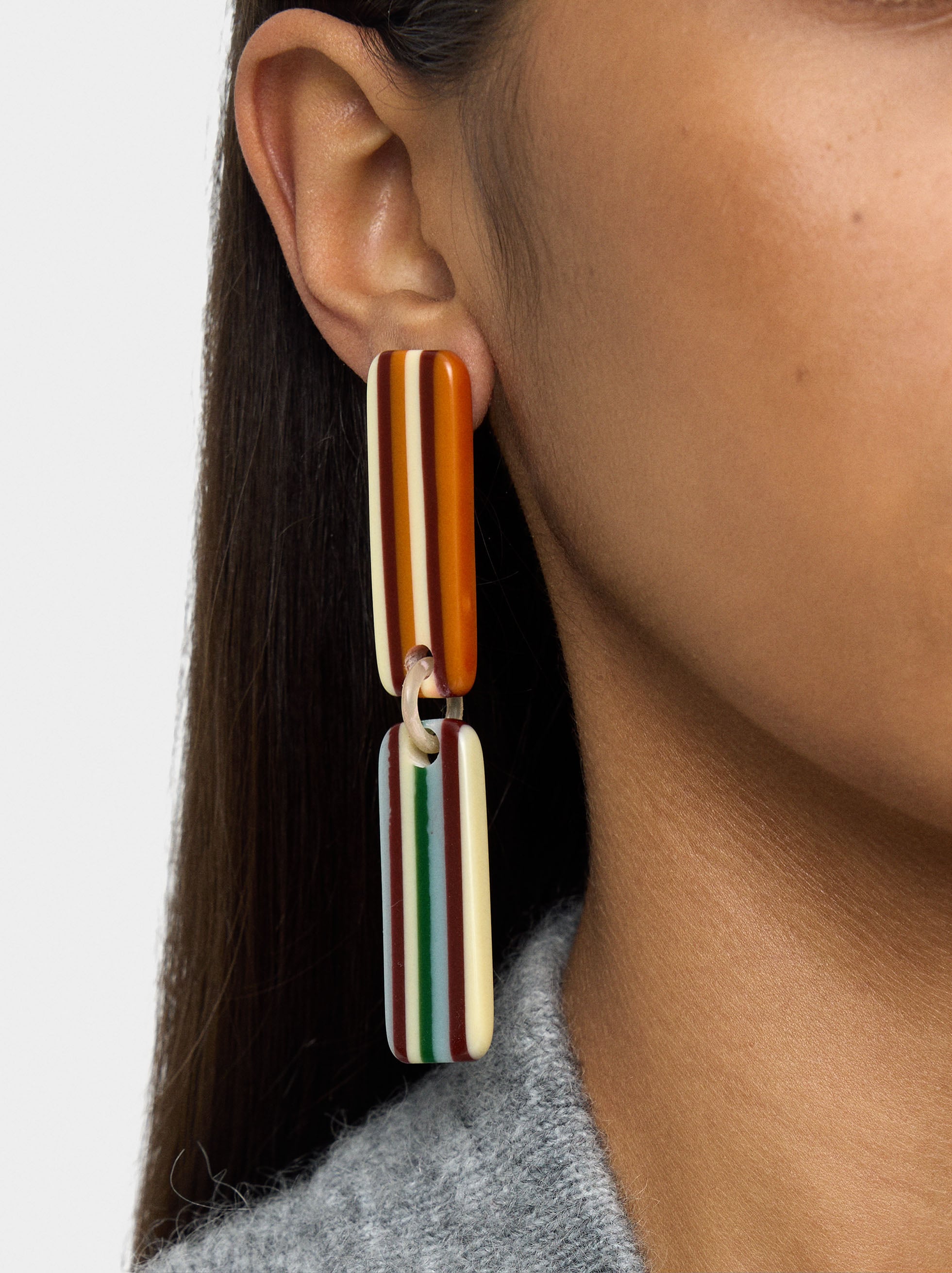 Pendientes Largos A Rayas