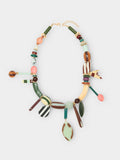 Collar Corto De Cuentas Multicolor
