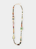 Collar Largo Con Cuentas Multicolor