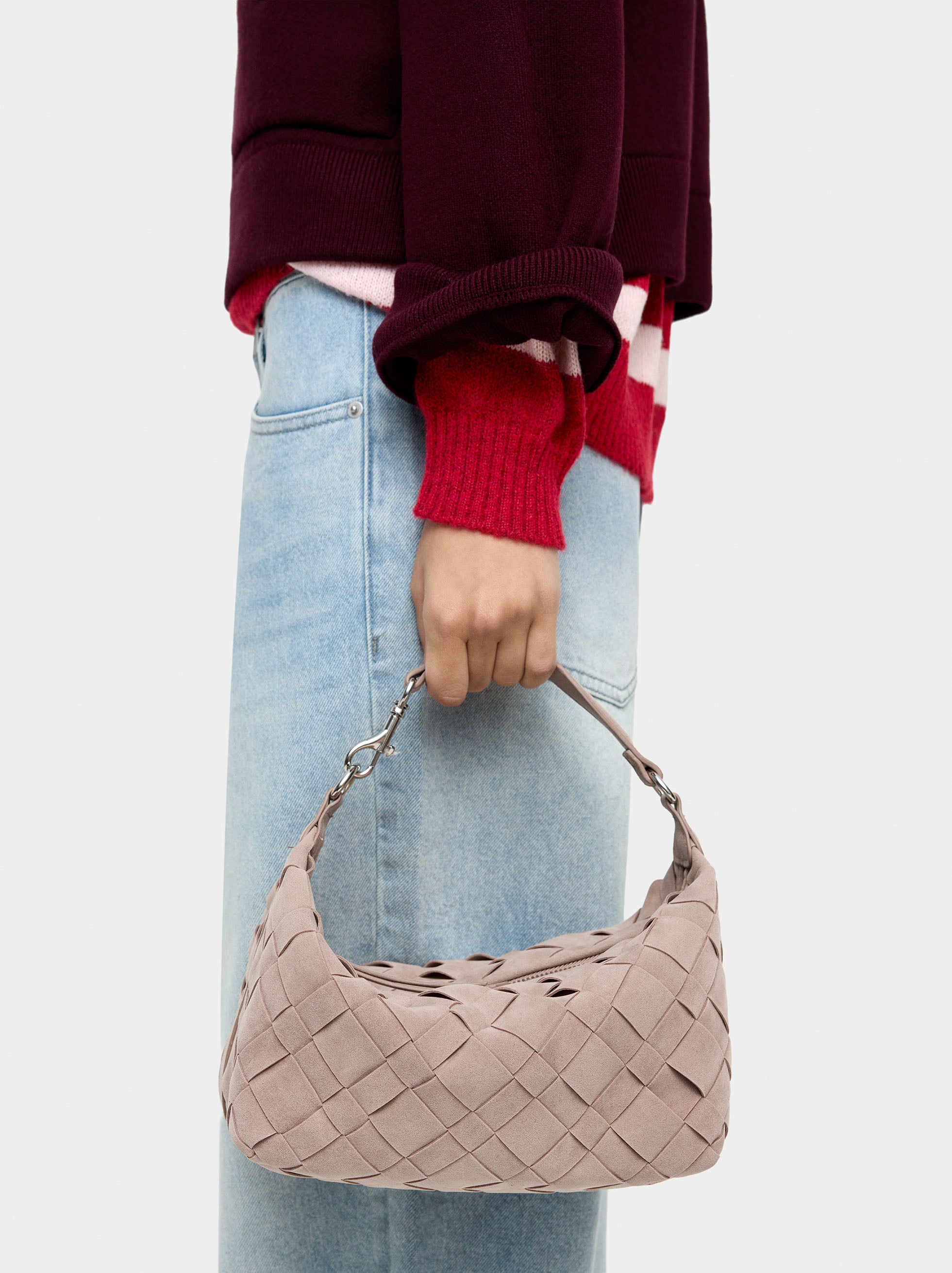 Bolso Bandolera Trenzado Efecto Piel