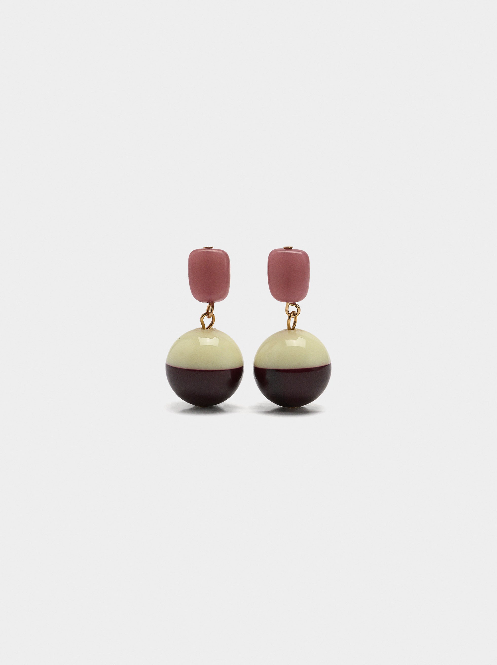 Pendientes Esferas En Resina