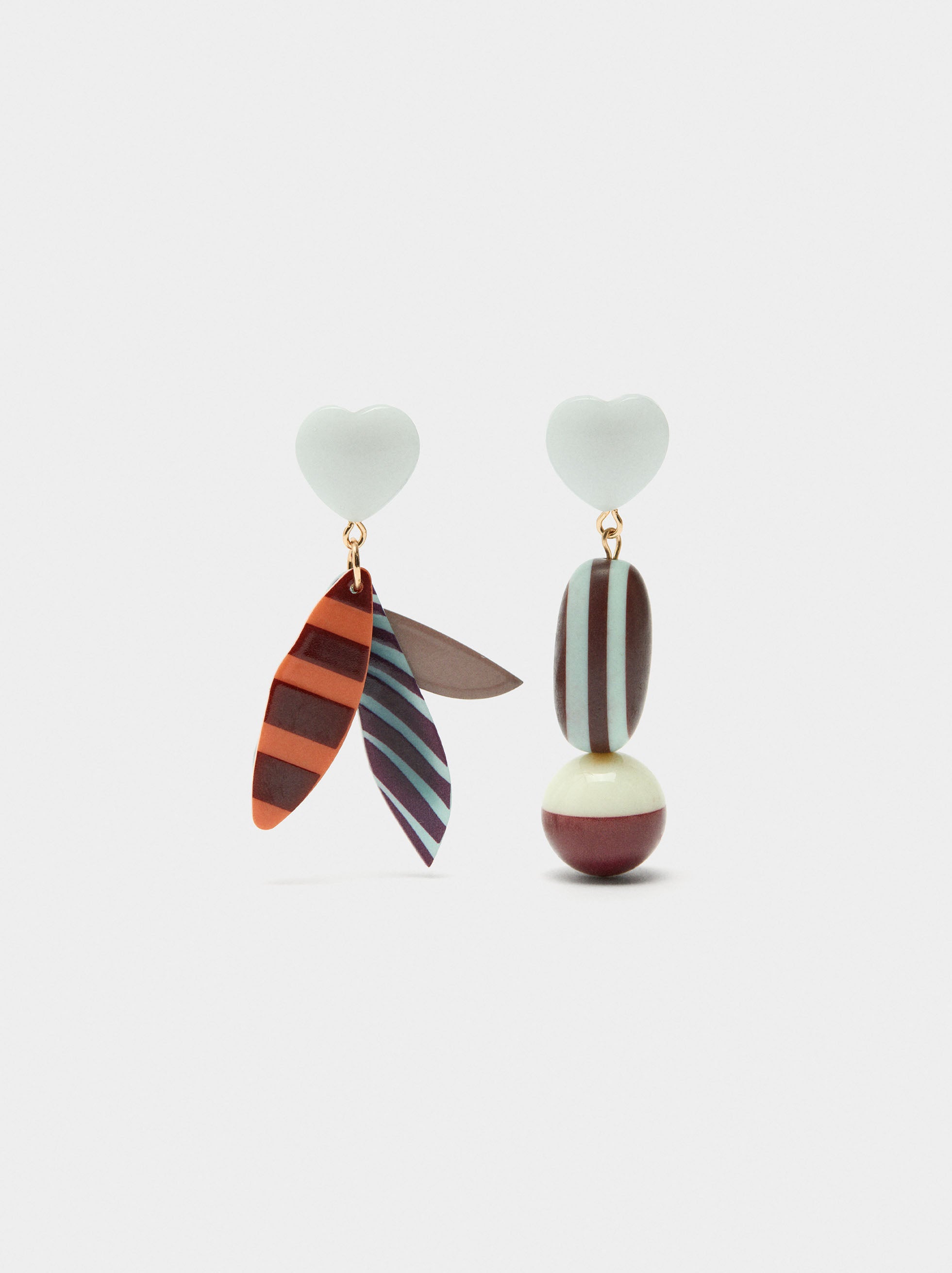 Pendientes Asimétricos Con Cuentas Multicolor