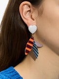 Pendientes Asimétricos Con Cuentas Multicolor