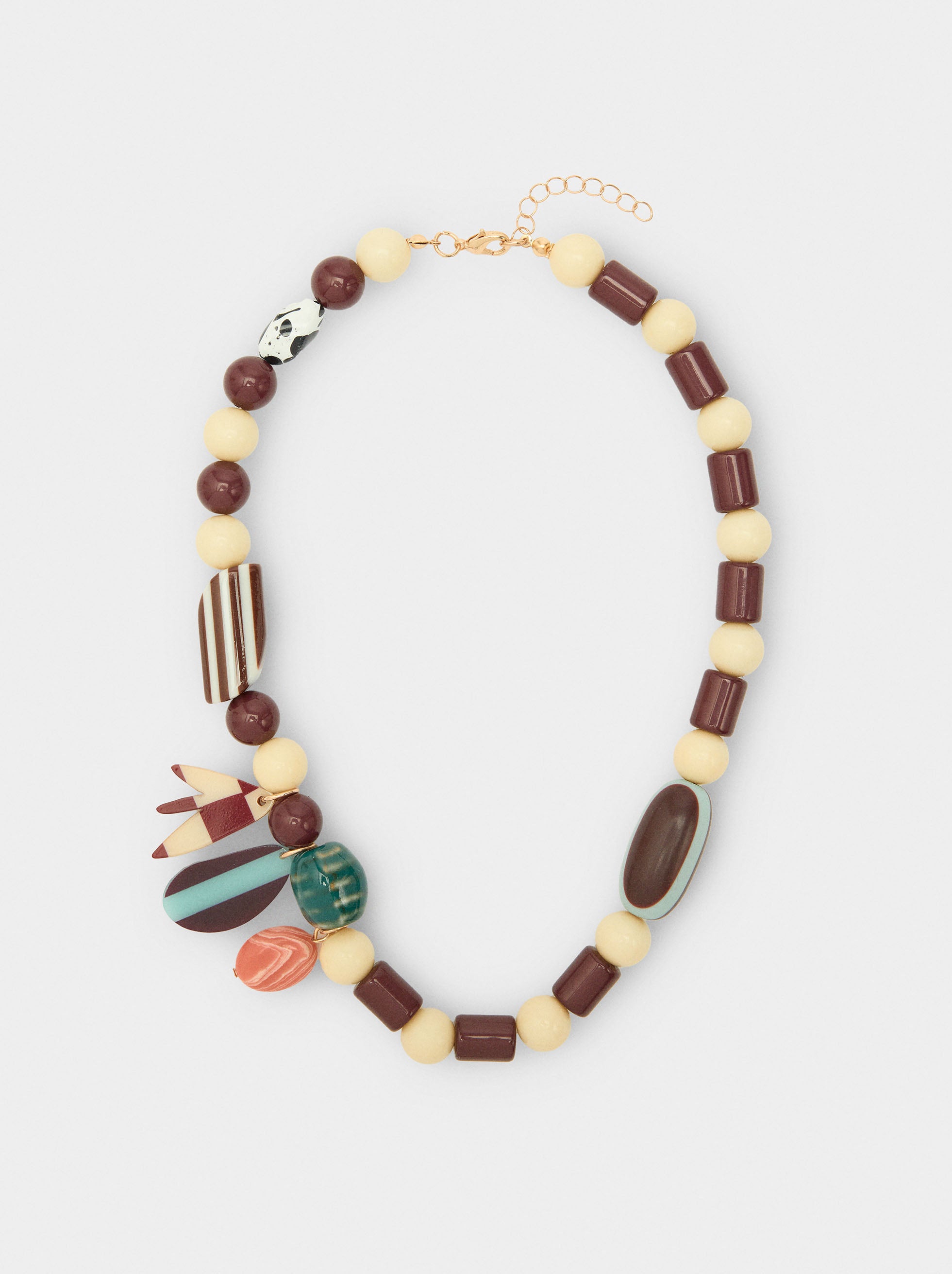 Collar Corto Con Cuentas De Cerámica