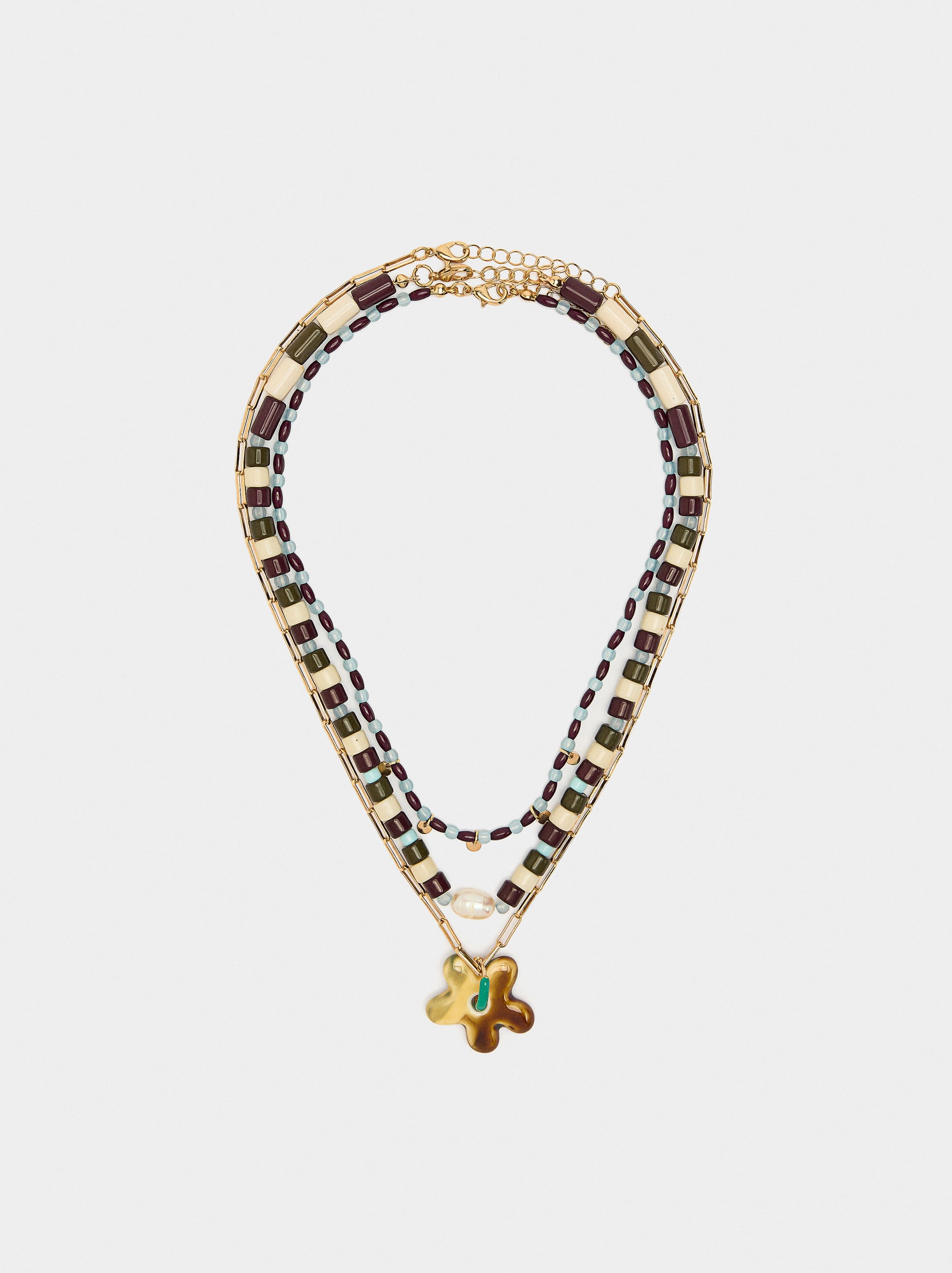 Set De Collares Cuentas De Cerámica