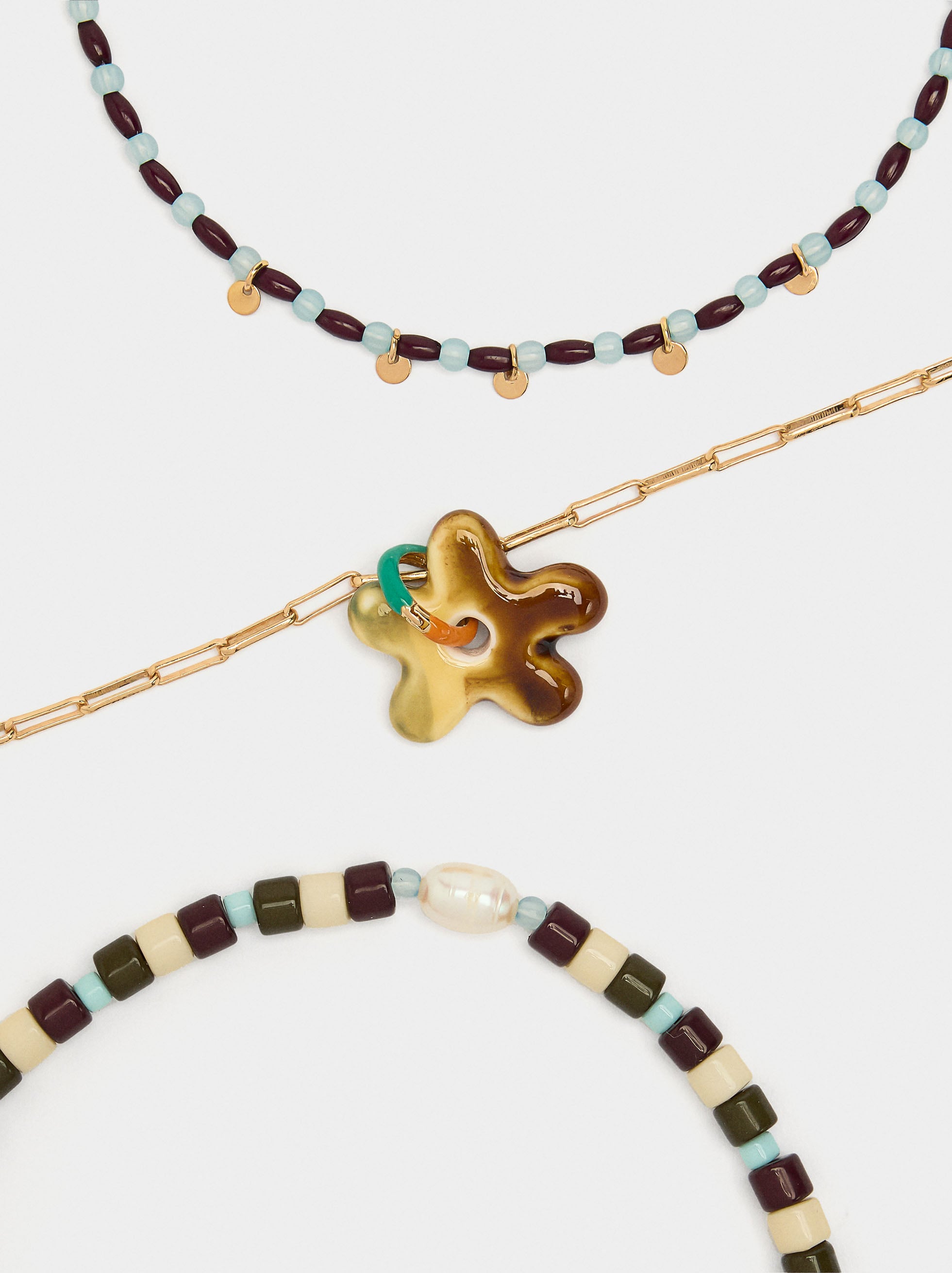 Set De Collares Cuentas De Cerámica