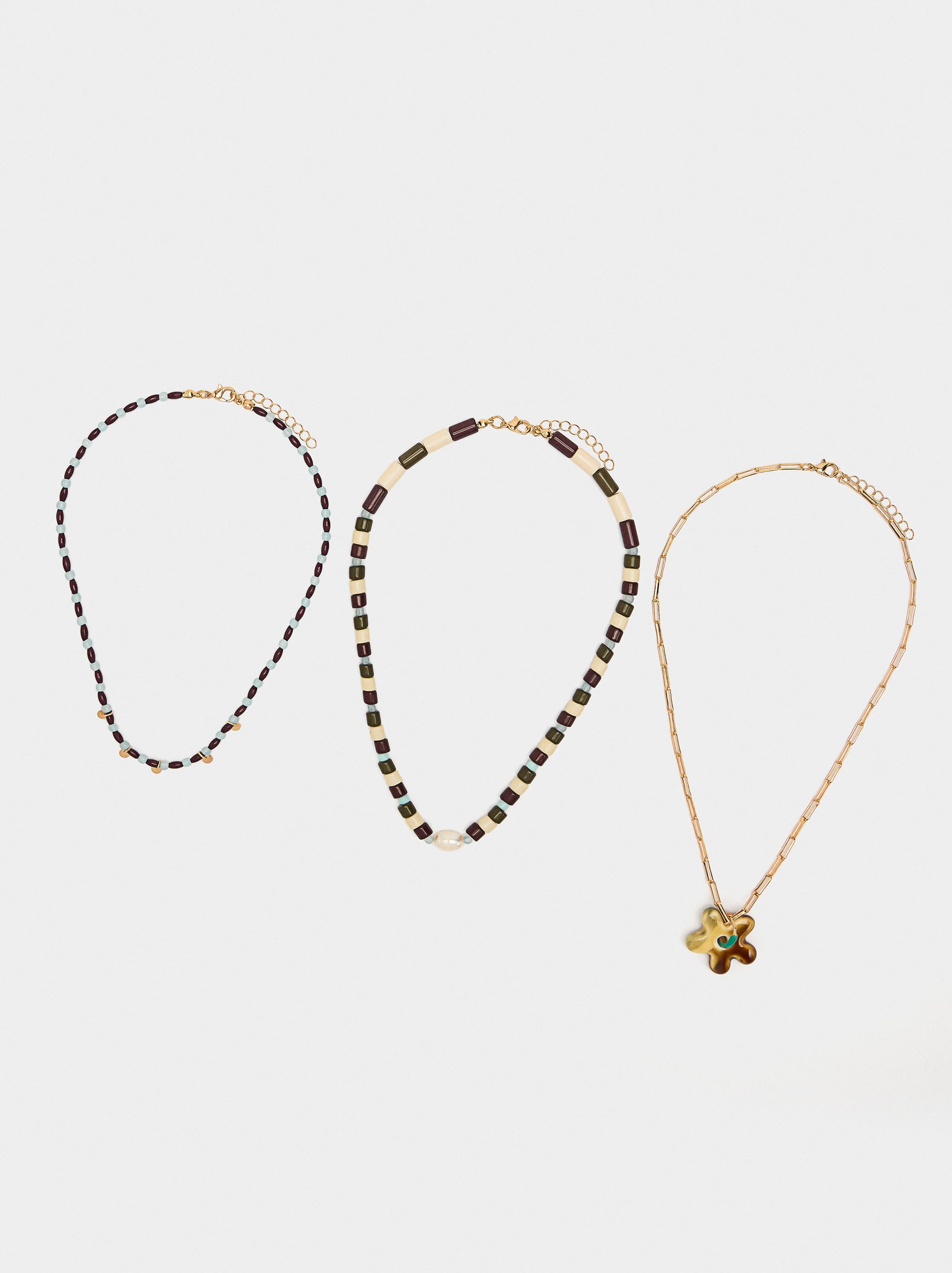 Set De Collares Cuentas De Cerámica
