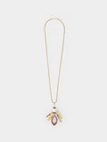 Collar Largo Con Colgante Multicolor